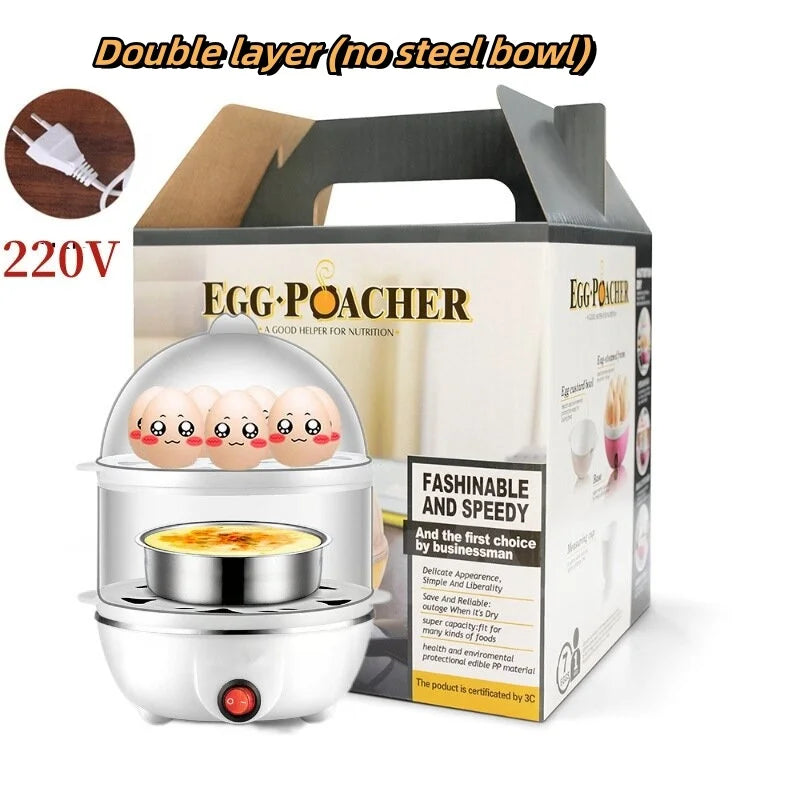 Multifunctional egg cooker electric egg cooker double-layer corn syrup instant breakfast boiled egg steamer kitchen appliances